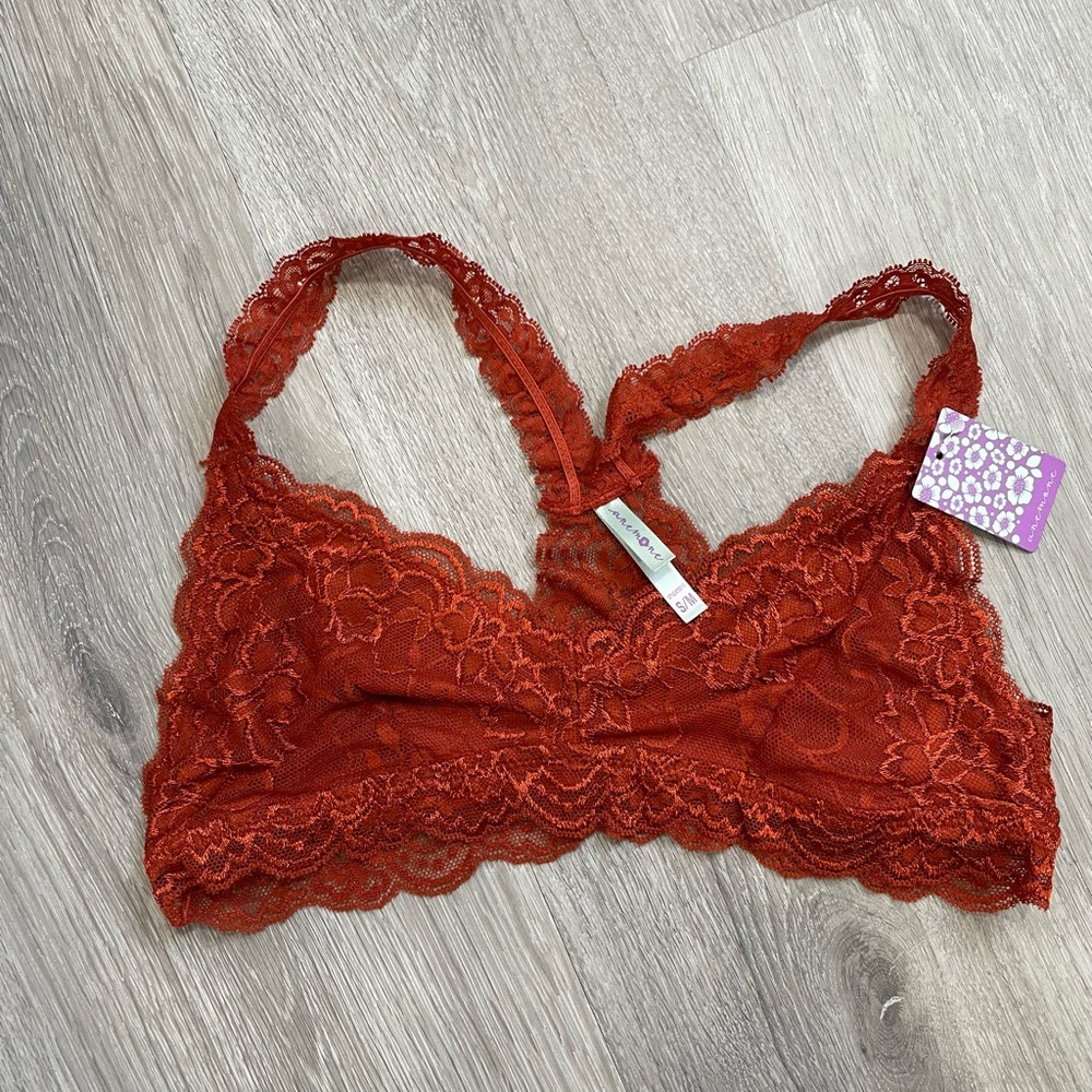 Rust lace bralette